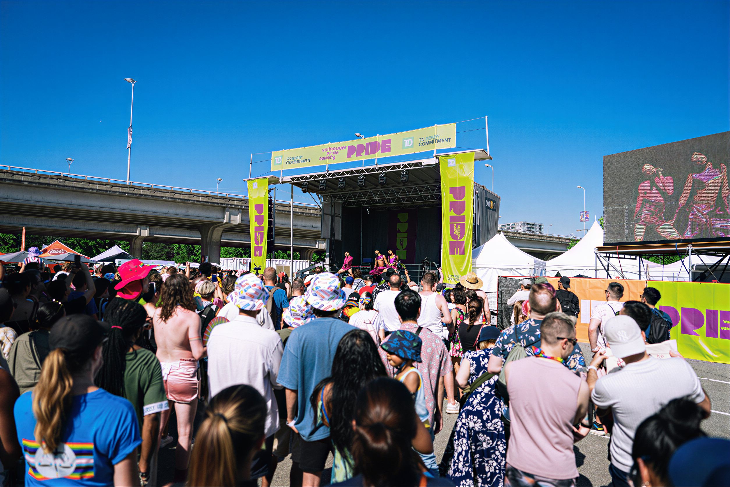 Vancouver Pride parade through Concord Pacific Place
